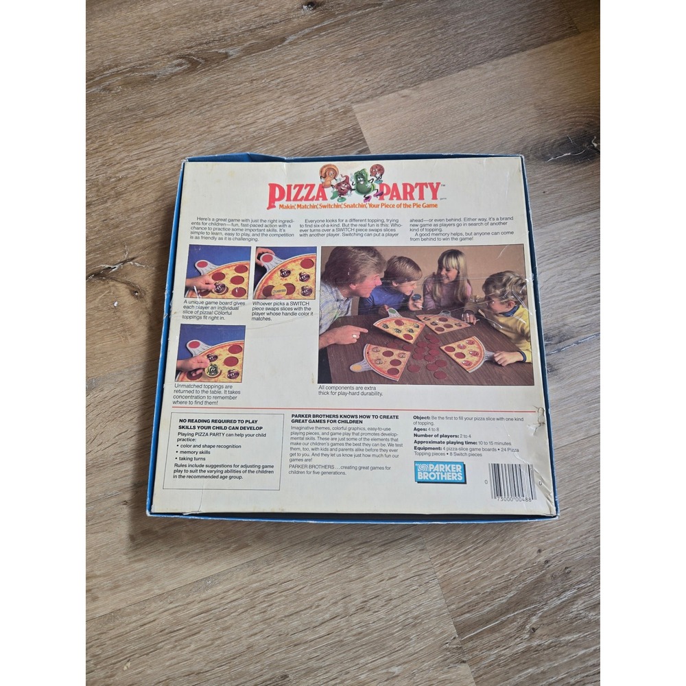 Vintage 1987 Parker Brothers Pizza Party Board Game Complete Retro Memory Game - Picture 5 of 5